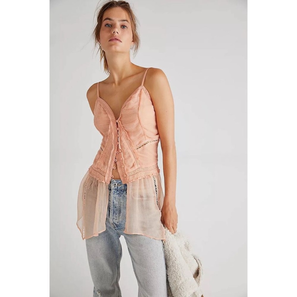 Free People Leah Sheer Button-Up Women’s Top